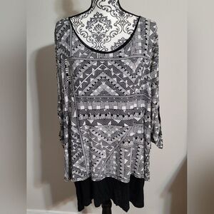 Cable & Gauge geometric design‎ tunic dress top